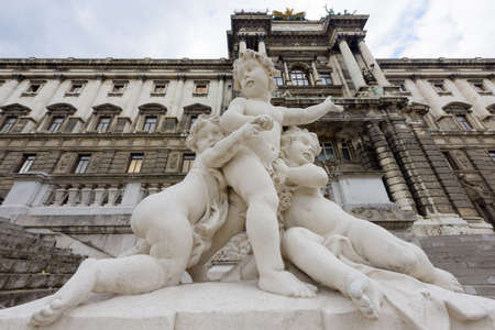 Children sculpture in front of Hofburg Palace. Vienna Austria on November 2015のeditorial素材