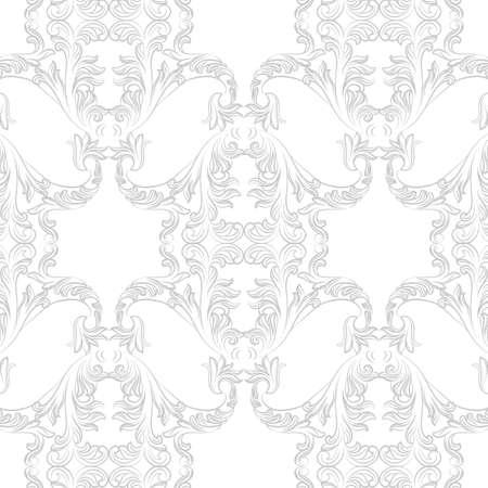 Vintage Baroque Rococo ornament pattern. Vector damask decor. Royal Victorian texture for wallpapers, textile, fabricのイラスト素材