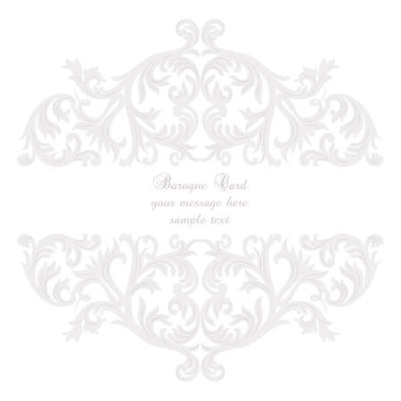 Vintage Baroque Rococo ornament card. Vector damask decor. Royal Victorian texture for wallpapers, textile, fabric. Rose quartz colorのイラスト素材