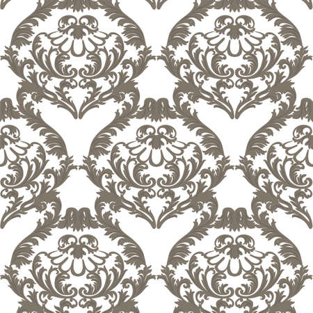 Vintage  Baroque ornament pattern. Vector Luxury damask decor. Royal Victorian texture for wallpapers, textile, fabric. brown color decorのイラスト素材