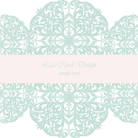 Vintage Invitation Card with Luxurious Baroque ornament. Opal blue colorのイラスト素材