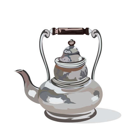 Vintage Kettle and lavender provence style Vectorのイラスト素材