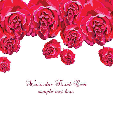 Delicate Pink Roses bouquet card. Vector rose flower for background greeting cards and invitations of the wedding, birthday, Valentine's Day, Mother's Dayのイラスト素材