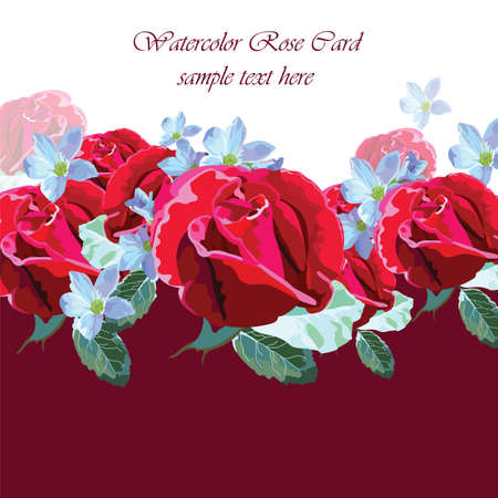 Delicate Pink Roses bouquet card. Vector rose flower for background greeting cards and invitations of the wedding, birthday, Valentine's Day, Mother's Dayのイラスト素材