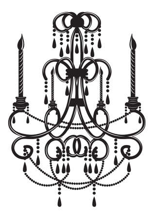 Baroque Elegant Wall lamp with ornaments.Vector Elegant Royal Baroque Style Wall lampのイラスト素材