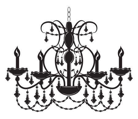 Baroque Elegant Wall lamp with ornaments.Vector Elegant Royal Baroque Style Wall lampのイラスト素材