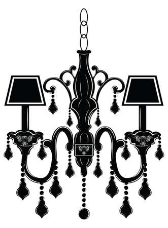 Baroque Elegant Wall lamp with ornaments.Vector Elegant Royal Baroque Style Wall lampのイラスト素材