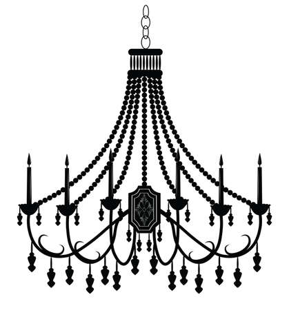 Baroque Elegant Wall lamp with ornaments.Vector Elegant Royal Baroque Style Wall lampのイラスト素材