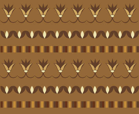 Egyptian ornament pattern. Vintage floral background. Vector abstract geometric decorのイラスト素材