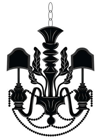 Baroque Elegant Wall lamp with ornaments.Vector Elegant Royal Baroque Style Wall lampのイラスト素材