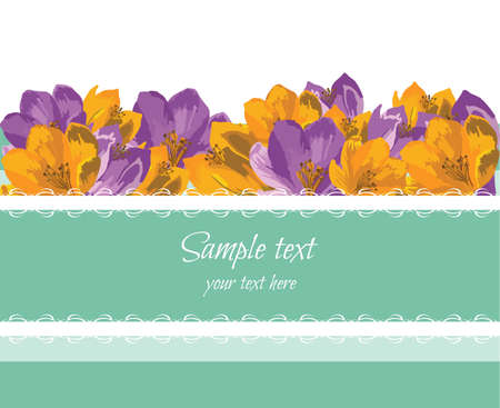 Greeting Card with Spring Summer colorful Flowers Vectorのイラスト素材