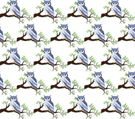 Owl pattern background Vectorのイラスト素材