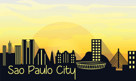 Sao Paulo City Silhouette Vectorのイラスト素材