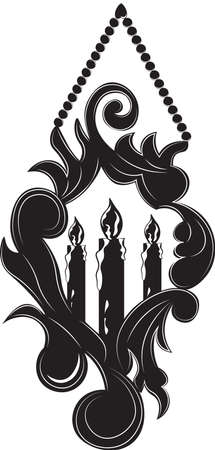 Baroque Elegant lamp Vintage ornamented. Vector Luxury Royal Baroque Style decor. Classic chandelier illustration sketchのイラスト素材