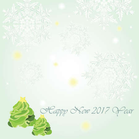 Winter background with beautiful various snowflakes. Bokeh Vector illustration of Christmas Backgroundのイラスト素材