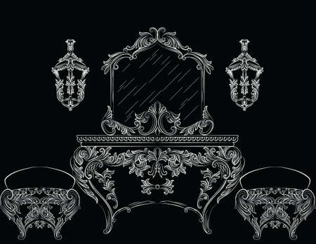 Rich Baroque Rococo furnitureのイラスト素材