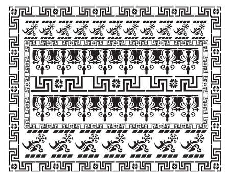 Vintage pattern background. Vector floral antique decor textureのイラスト素材