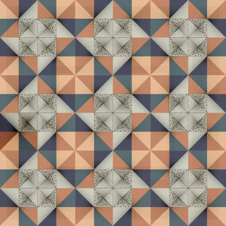 Antique marbled floor tiles, abstract hexagonal pattern. textured Vector illustration. Abstract geometric pattern backgroundのイラスト素材
