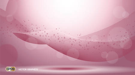 Pink Glamorous waves sparkling effects background. Vector illustration for ads, print, infographics, flyerのイラスト素材