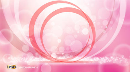Pink Glamorous circles waves sparkling effects background. Vector illustration for ads, print, infographics, flyerのイラスト素材