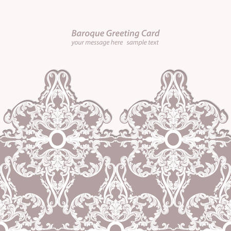 Vintage Baroque damask floral background. Vector decor background. Luxury Classic ornament. Royal Victorian texture for wallpapers, textile, fabric. Pink powder colorのイラスト素材