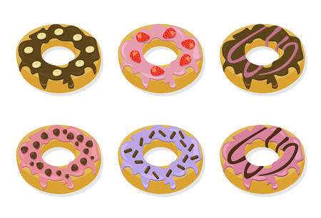 Berry delicious donuts Sweet dessert lavender flavorsのイラスト素材