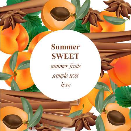 Summer appricot and cinnamon background pattern Vectorのイラスト素材