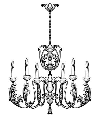 Rich Baroque Classic chandelier.のイラスト素材