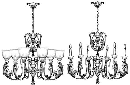 Rich Baroque Classic chandelier.のイラスト素材