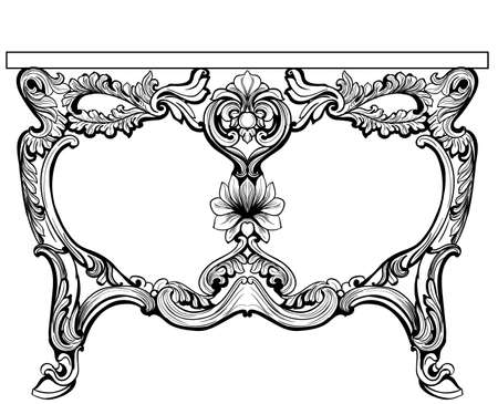 Baroque console table engraved.のイラスト素材
