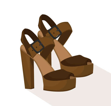 Woman sexy High heels shoes Vector detailed illustrationのイラスト素材