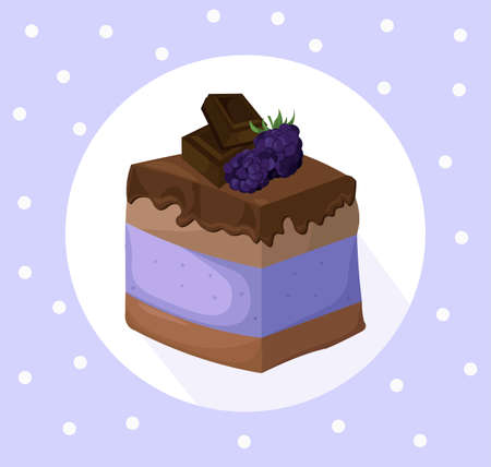 Delicious chocolate Cake collection decor Vector illustrationsのイラスト素材