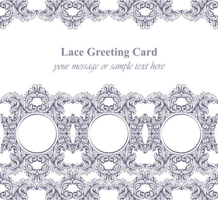 Vintage lace banner poster background Vector illustrationのイラスト素材