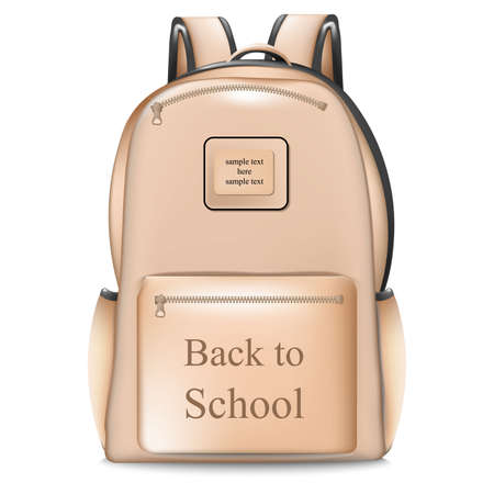 School bag realistic Vector illustration. Back to school conceptのイラスト素材