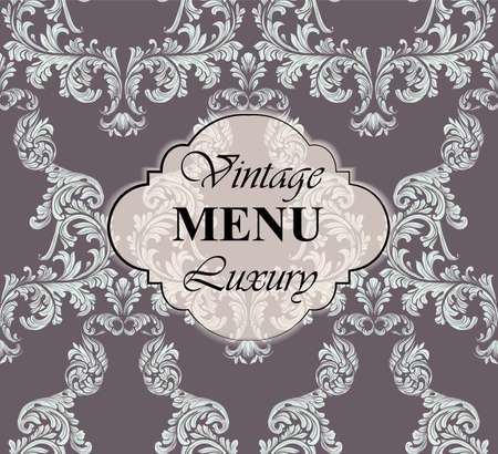 Vintage Menu card Vector illustration. Rich ornamented backgroundのイラスト素材