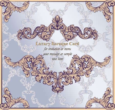 Baroque paper card background. Rich imperial intricate ornamentのイラスト素材