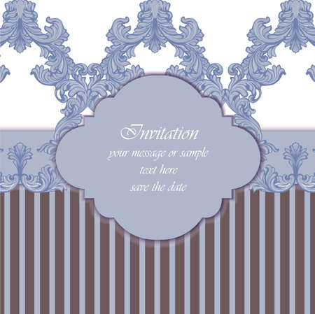 Invitation card retro vintage style Vector. Rich imperial intricate ornamentsのイラスト素材