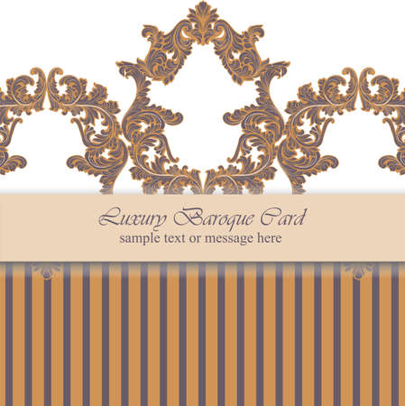 Luxury Baroque card background Vector. Rich imperial intricate ornamentのイラスト素材