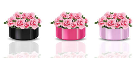 Roses bouquet on white background Vector illustration decorsのイラスト素材