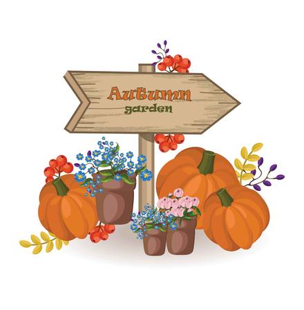 Autumn garden decor.のイラスト素材