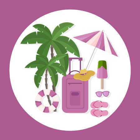Travel Voyage stuff iconsのイラスト素材