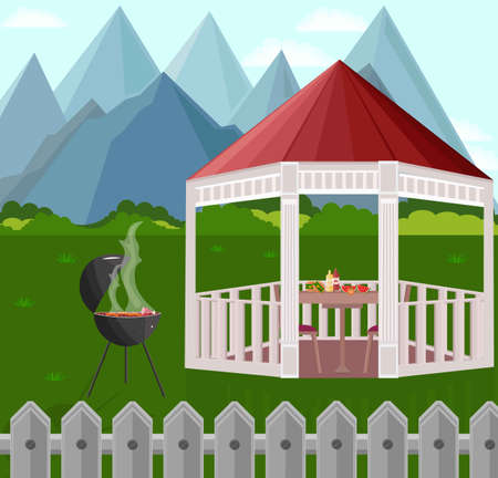 Backyard Garden house.のイラスト素材