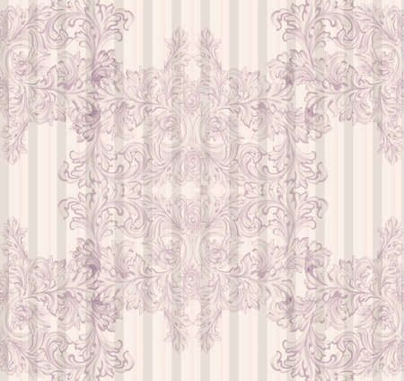 Royal victorian pattern ornament. Vector Rich rococo backgrounds. Primrose pink colorのイラスト素材
