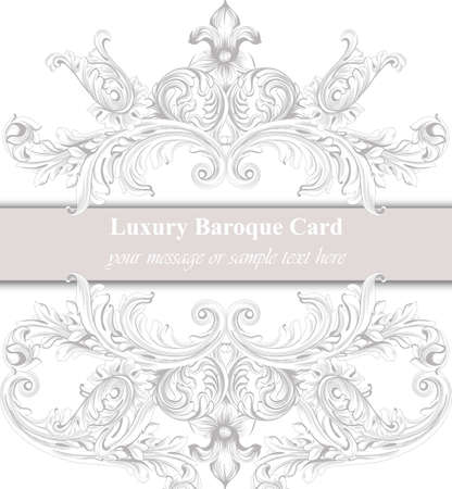 Invitation card Vector. Royal victorian pattern ornament. Baroque backgrounds. Primrose pink and lavender colorsのイラスト素材