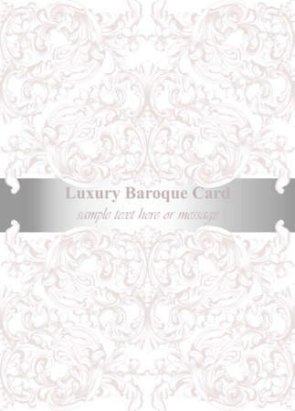 Luxury invitation card Vector. Royal victorian pattern ornament. Rich rococo backgroundsのイラスト素材