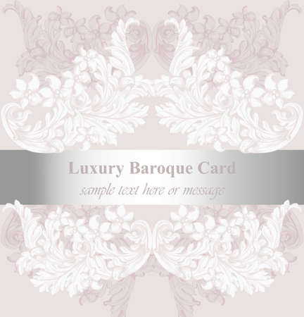 Luxury invitation card Vector. Royal victorian pattern ornament. Rich rococo backgroundsのイラスト素材