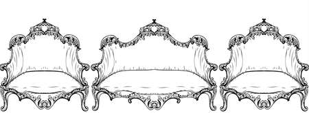 Vintage Baroque furniture.のイラスト素材