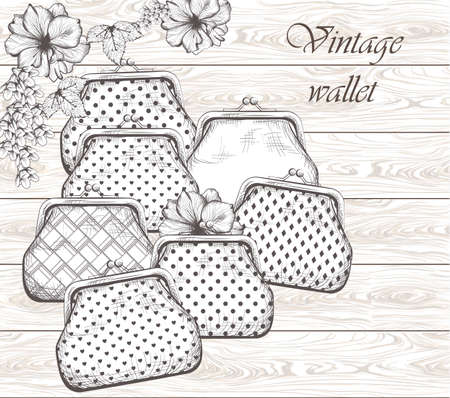 Vintage handbagのイラスト素材