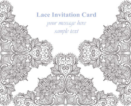 Vintage Lace card  for invitations, prints, decor, greeting cards.のイラスト素材