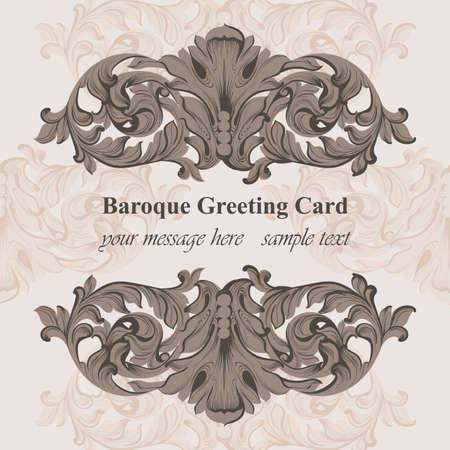 Baroque frame decor for invitation, wedding, greeting cards.のイラスト素材